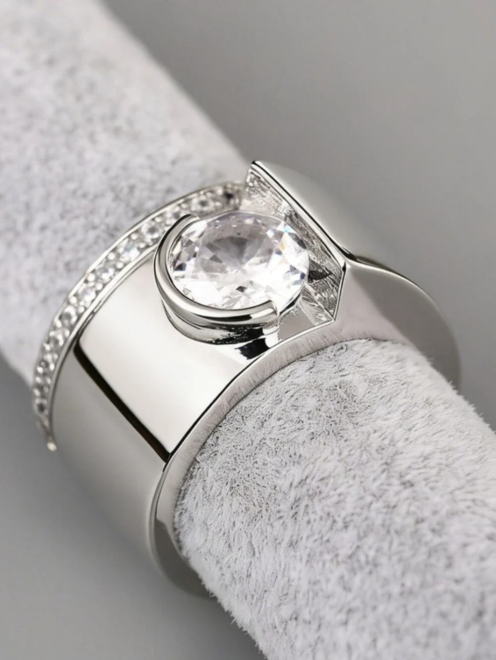 2.00 Carat Men's Wedding Ring 14K White Gold Plated Round Lab-Created Diamond 10